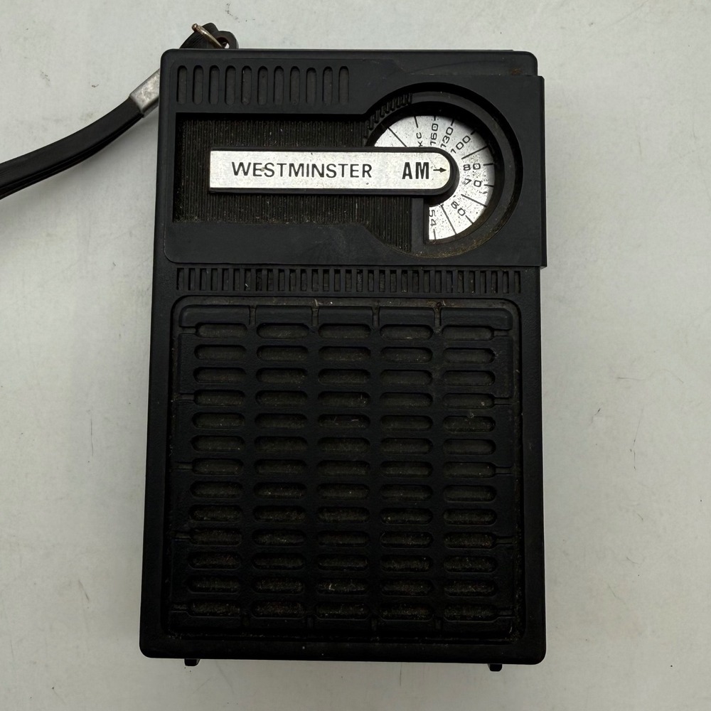 Vtg Westminster AM Pocket Transistor Radio Black Portable Hong Kong -see note
